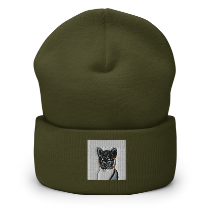 Dog Parent Gift Custom Pet Portrait Embroidery on Beanie Hat