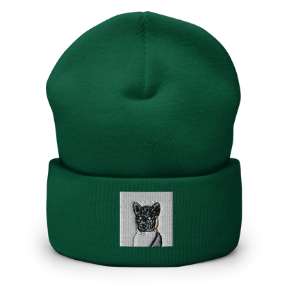 Dog Parent Gift Custom Pet Portrait Embroidery on Beanie Hat