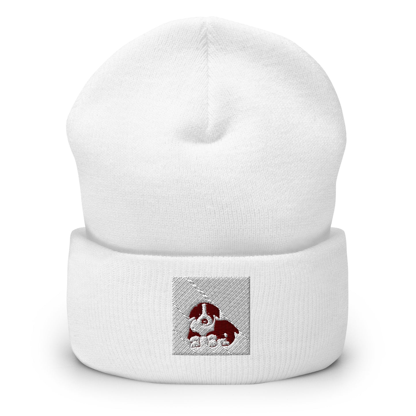 Puppy Embroidered Cuffed Beanie