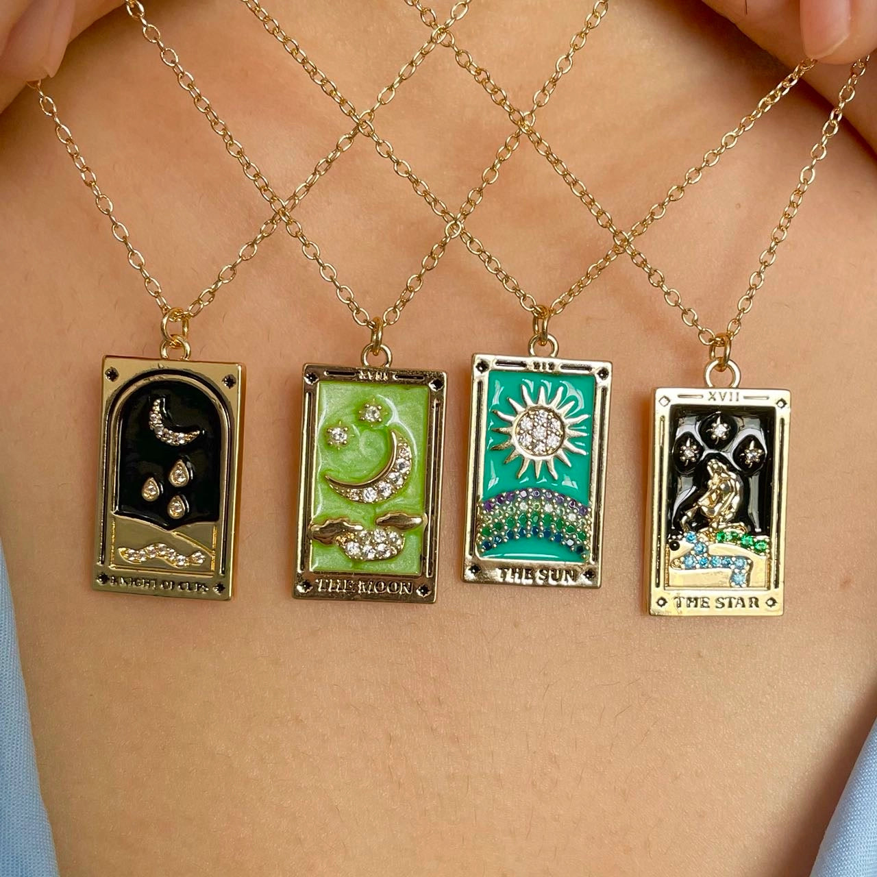 Tarot Card Necklace 18K Plated Tarnish Proof Waterproof Hypoallergenic Stainless Steel