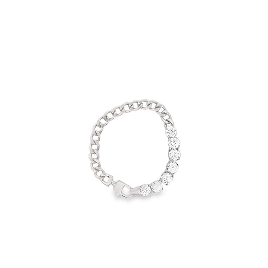 Thick Cuban Link with Clasp Tennis Bracelet