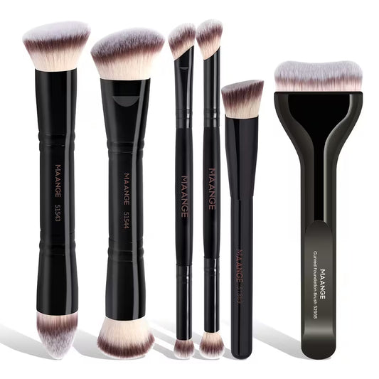 Makeup Brush Set 6 Pcs with Kabuki Brush Nylon for Foundation Concealer Blush