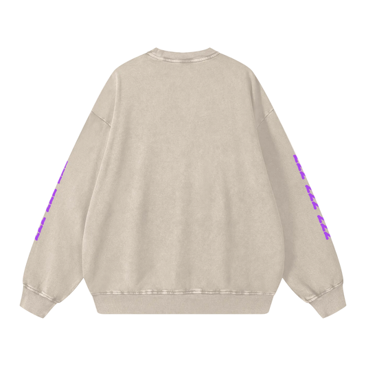 Funny Sweatshirt with Cat Professional Napper Snow Washed Oversized