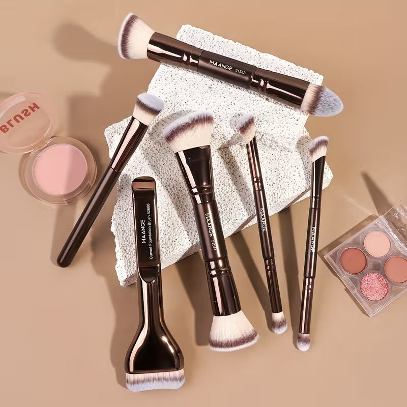 Makeup Brush Set 6 Pcs with Kabuki Brush Nylon for Foundation Concealer Blush