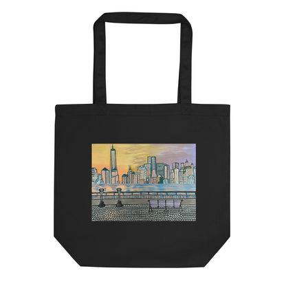 NYC Manhattan Skyline Sunset Art Eco Tote Bag