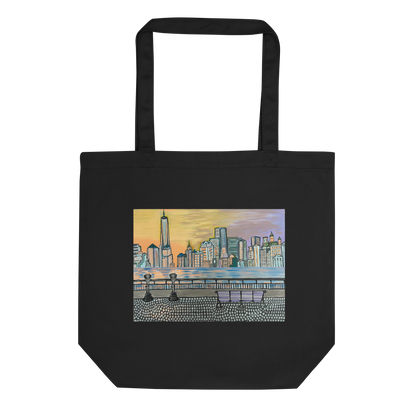 NYC Manhattan Skyline Sunset Art Eco Tote Bag