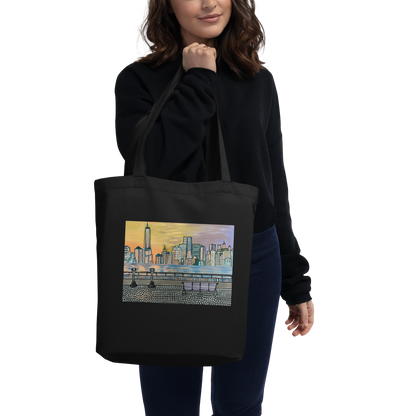 NYC Manhattan Skyline Sunset Art Eco Tote Bag