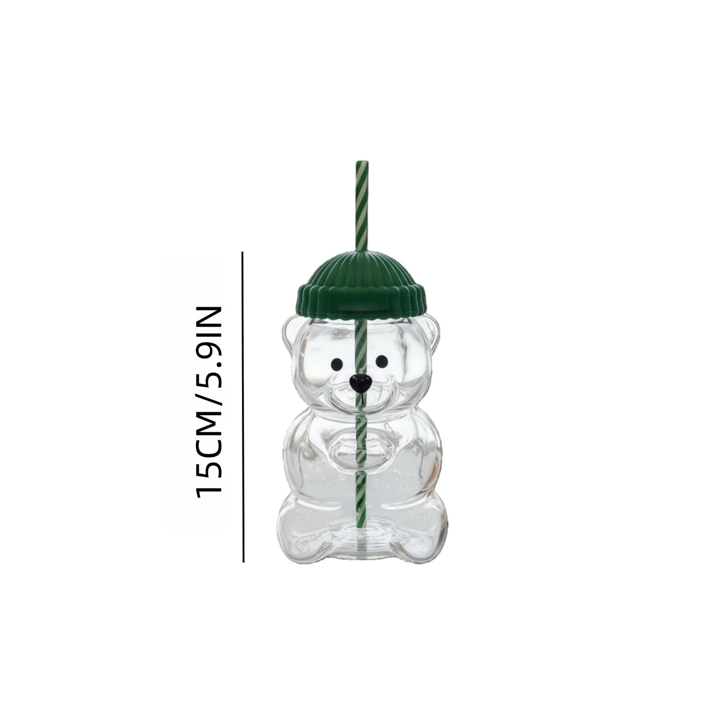 Bear Glass Cup with Straw Bearista 20oz Clear Bear Glass Sippy Cup PREORDER