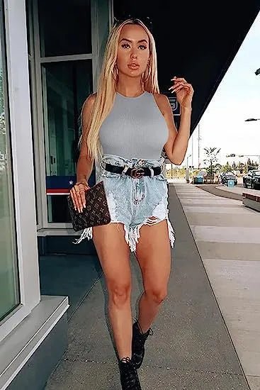 Explosions Summer Tight Jumpsuit Sleeveless Pit Strip Jumpsuit Triangle - Canvas & Charms