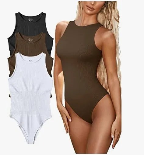 Explosions Summer Tight Jumpsuit Sleeveless Pit Strip Jumpsuit Triangle - Canvas & Charms