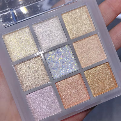 Holographic Glitter Eyeshadow Palette Y2K Makeup