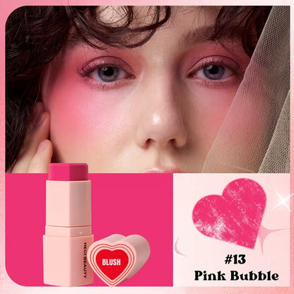 Waterproof Cream Blush Stick Heart-Shaped Long-Lasting Finish