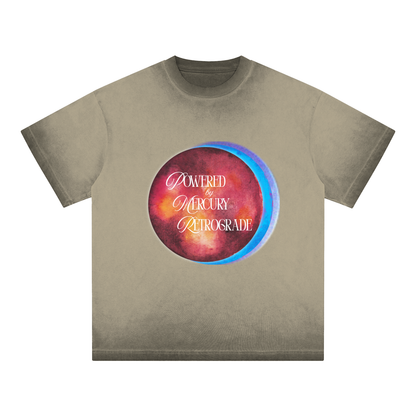 Mercury Retrograde Gradient Reverse Dyed Loose Cotton T-Shirt