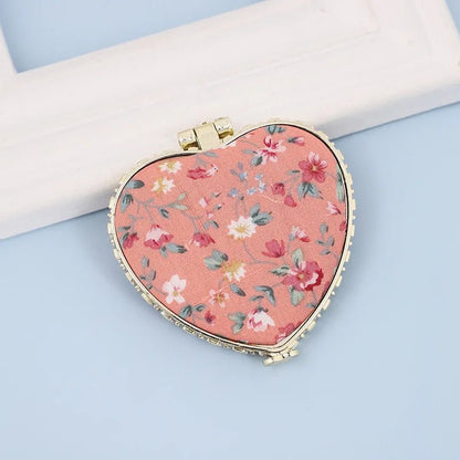 fashion artistic retro cloth printing double-sided portable mini makeup mirror - Canvas & Charms