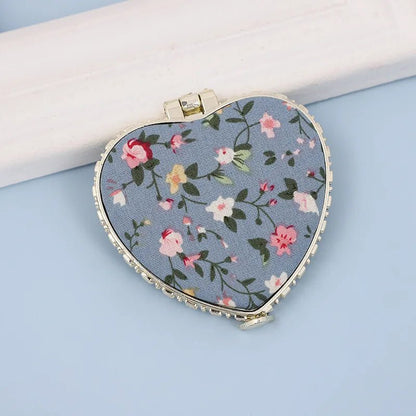 fashion artistic retro cloth printing double-sided portable mini makeup mirror - Canvas & Charms