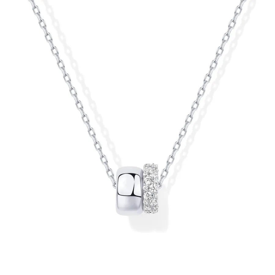 Fashion Light Luxury Diamond-encrusted Slim Waist Pendant Elegant Exquisite Versatile Women's Necklace Accessory - Canvas & Charms