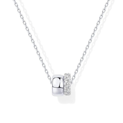 Fashion Light Luxury Diamond-encrusted Slim Waist Pendant Elegant Exquisite Versatile Women's Necklace Accessory - Canvas & Charms
