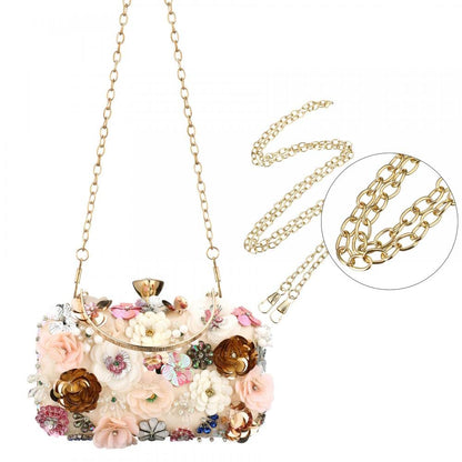 Floral Beaded Clutch Purse for Wedding Clear Crossbody Bag - Canvas & Charms