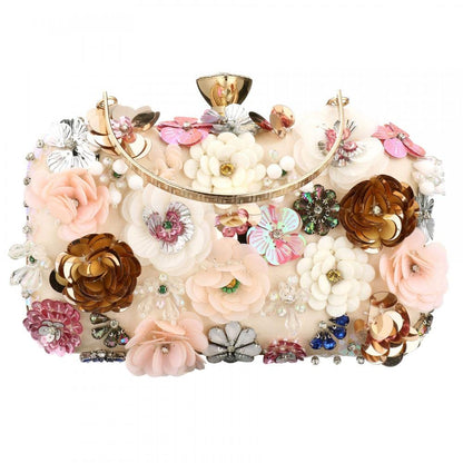 Floral Beaded Clutch Purse for Wedding Clear Crossbody Bag - Canvas & Charms