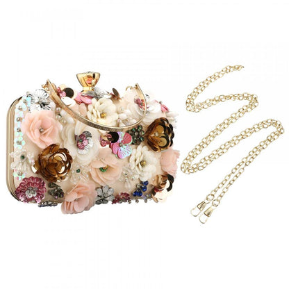 Floral Beaded Clutch Purse for Wedding Clear Crossbody Bag - Canvas & Charms
