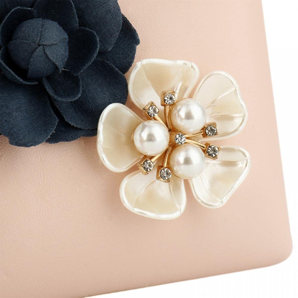 Floral Beaded Clutch Purse for Wedding Clear Crossbody Bag - Canvas & Charms