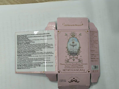 Flower Knows Strawberry Rococo Embossed Blush,Bright Pink Matte Powder Blush for Cheeks,Buildable & Blendable Face Makeup,Soft Long - Lasting Cute Make Up for Women & Girls,0.16 Oz(G01 Romantic Blossom) - Canvas & Charms