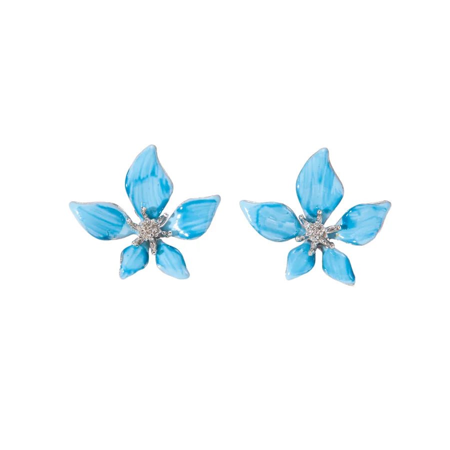 Flowers Enamel Earrings for Women in Zinc Alloy with UV Plating, 0.03µm-0.05µm Coating Thickness and 925 Sterling Silver Ear Pins - Canvas & Charms