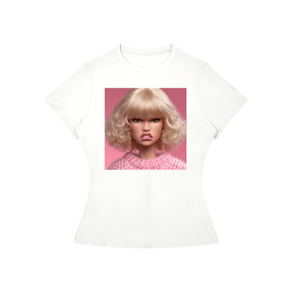 Funny Angry Barbie Doll Face Women’s Slim Fit Performance T-Shirt - Canvas & Charms