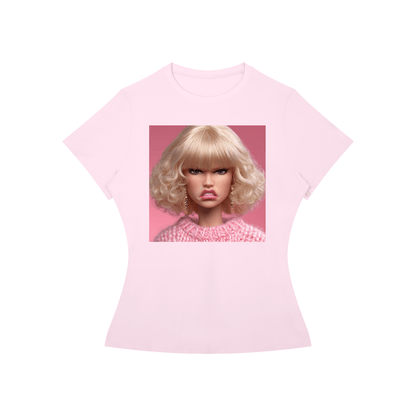 Funny Angry Barbie Doll Face Women’s Slim Fit Performance T-Shirt - Canvas & Charms