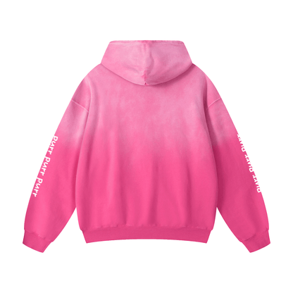 Funny Cute Hoodie with Kitten This Is Who You Are Being Mean To Heavyweight Sunfade Oversized - Canvas & Charms