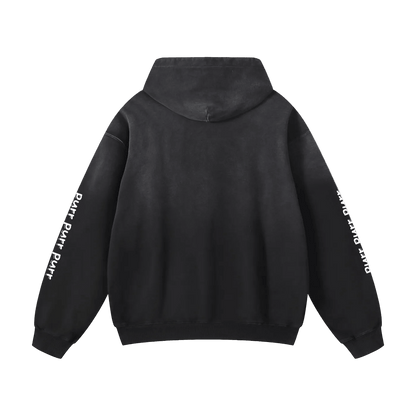 Funny Cute Hoodie with Kitten This Is Who You Are Being Mean To Heavyweight Sunfade Oversized - Canvas & Charms