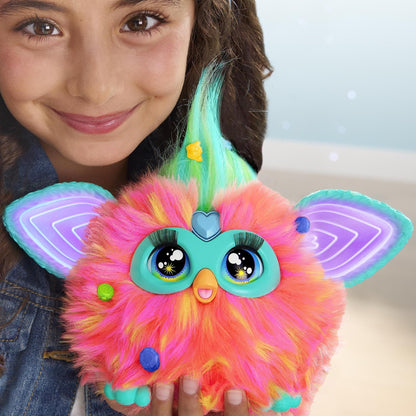 Furby Coral, 15 Fashion Accessories, Interactive Plush Toys for 6 Year Old Girls & Boys & Up, Voice Activated Animatronic - Canvas & Charms
