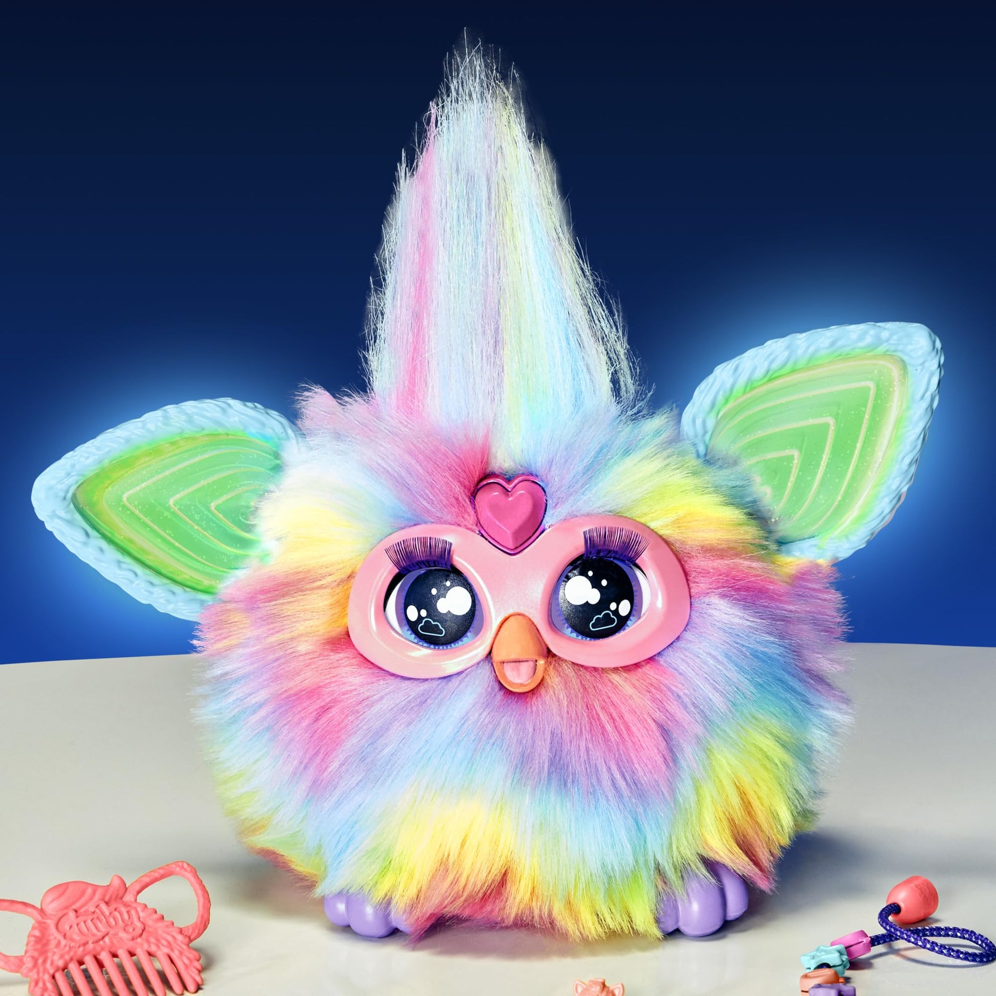 Furby Coral, 15 Fashion Accessories, Interactive Plush Toys for 6 Year Old Girls & Boys & Up, Voice Activated Animatronic - Canvas & Charms