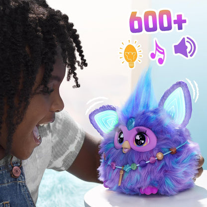 Furby Coral, 15 Fashion Accessories, Interactive Plush Toys for 6 Year Old Girls & Boys & Up, Voice Activated Animatronic - Canvas & Charms