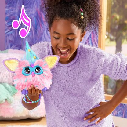 Furby Cotton Candy, 15 Fashion Accessories, Interactive Plush Toys for 6 Year Old Girls & Boys & Up, Voice Activated Animatronic, Pink & Blue - Canvas & Charms