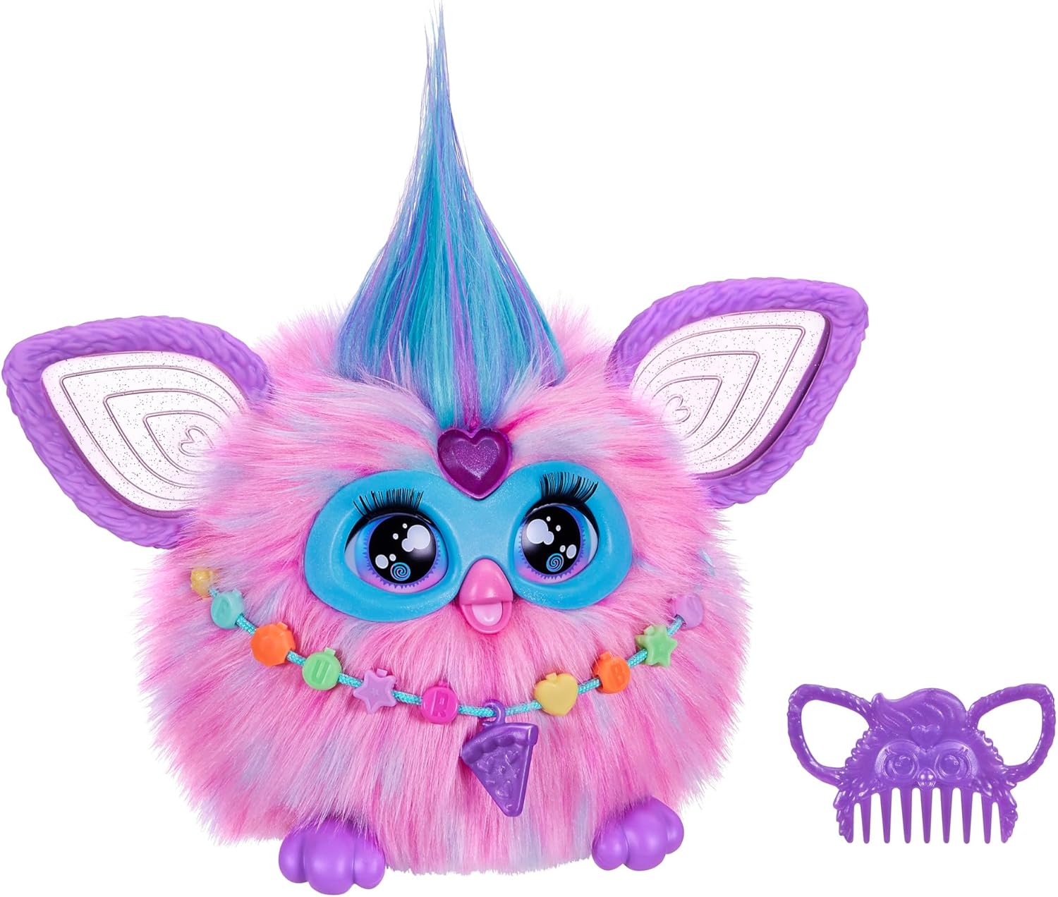 Furby Cotton Candy, 15 Fashion Accessories, Interactive Plush Toys for 6 Year Old Girls & Boys & Up, Voice Activated Animatronic, Pink & Blue - Canvas & Charms