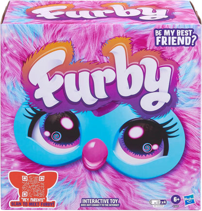 Furby Cotton Candy, 15 Fashion Accessories, Interactive Plush Toys for 6 Year Old Girls & Boys & Up, Voice Activated Animatronic, Pink & Blue - Canvas & Charms