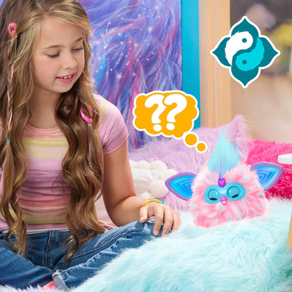Furby Cotton Candy, 15 Fashion Accessories, Interactive Plush Toys for 6 Year Old Girls & Boys & Up, Voice Activated Animatronic, Pink & Blue - Canvas & Charms
