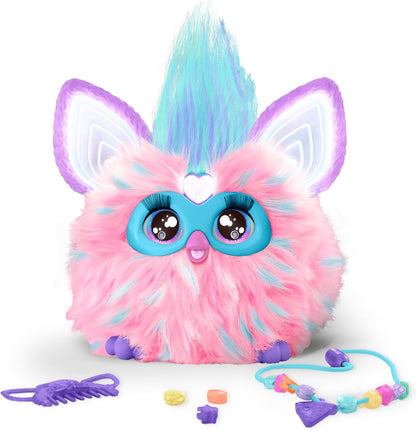 Furby Cotton Candy, 15 Fashion Accessories, Interactive Plush Toys for 6 Year Old Girls & Boys & Up, Voice Activated Animatronic, Pink & Blue - Canvas & Charms