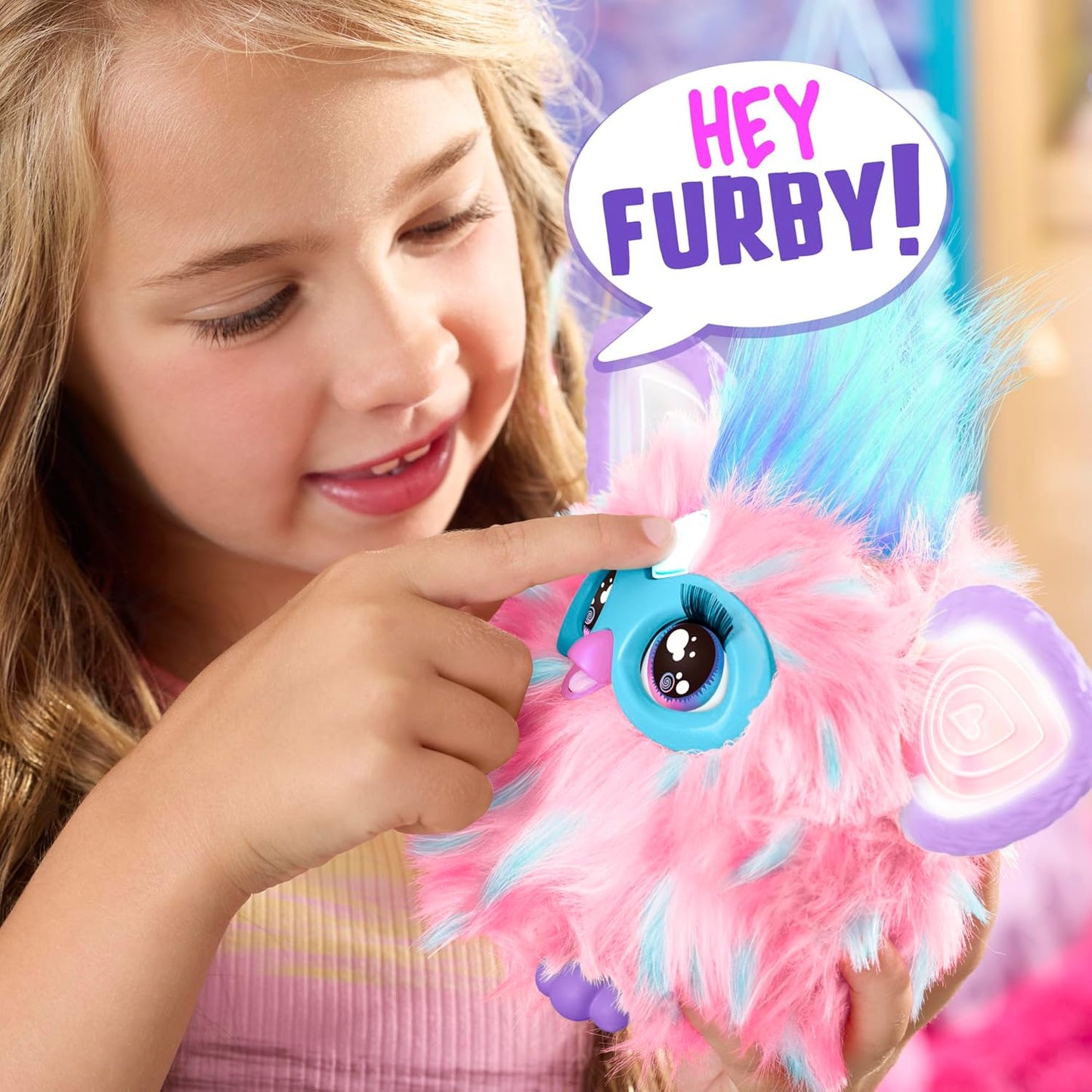 Furby Cotton Candy, 15 Fashion Accessories, Interactive Plush Toys for 6 Year Old Girls & Boys & Up, Voice Activated Animatronic, Pink & Blue - Canvas & Charms