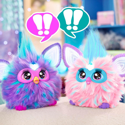 Furby Cotton Candy, 15 Fashion Accessories, Interactive Plush Toys for 6 Year Old Girls & Boys & Up, Voice Activated Animatronic, Pink & Blue - Canvas & Charms