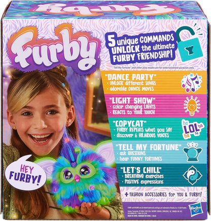 Furby Galaxy Edition, Glow in The Dark, 15 Fashion Accessories, Interactive Plush Toys for 6 Year Old Girls & Boys & Up, Voice Activated Animatronic (Amazon Exclusive) - Canvas & Charms