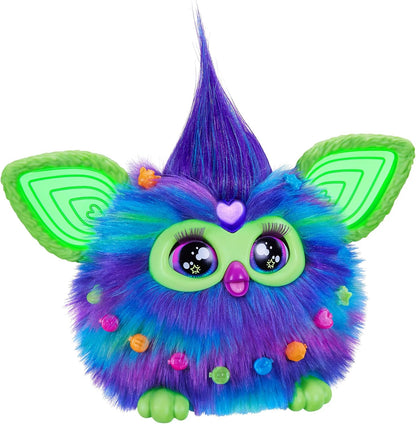 Furby Galaxy Edition, Glow in The Dark, 15 Fashion Accessories, Interactive Plush Toys for 6 Year Old Girls & Boys & Up, Voice Activated Animatronic (Amazon Exclusive) - Canvas & Charms