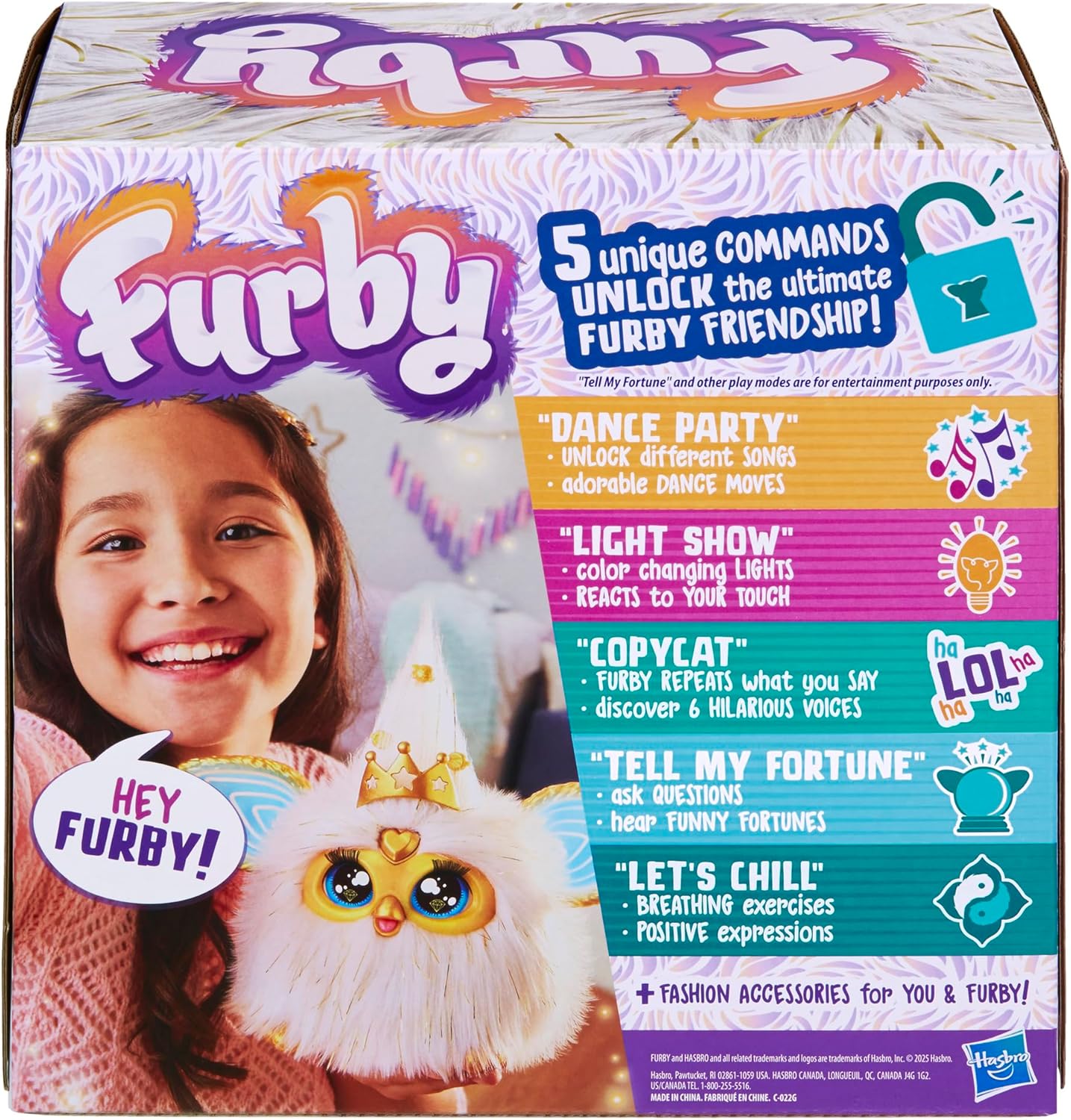 Furby Gold Glam Interactive Plush Toys for 6 Year Old Girls & Boys & Up, Voice Activated Animatronic, Speaks English & Furbish, White (Amazon Exclusive) - Canvas & Charms