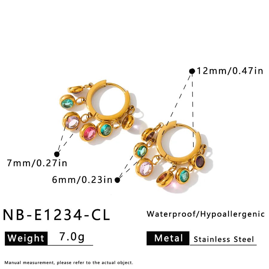 Geometric Necklace for Women in 304 Stainless Steel with 18K Gold Plated PVD Coating and Rhinestone Inlay - Canvas & Charms