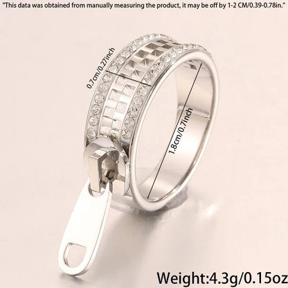 Geometric Waterproof Non Tarnish Ring Necklace for Women in 304 Stainless Steel with 18K Real Gold Plated PVD Coating and Zircon Inlay - Canvas & Charms