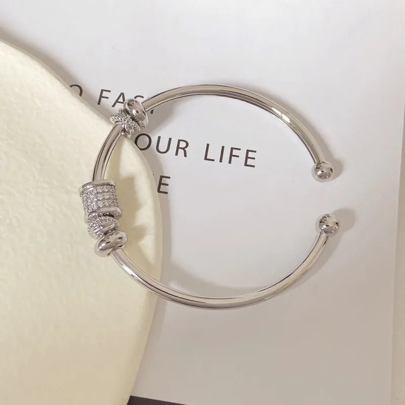 Gold Snake Bracelet with Zircon Stones - Canvas & Charms