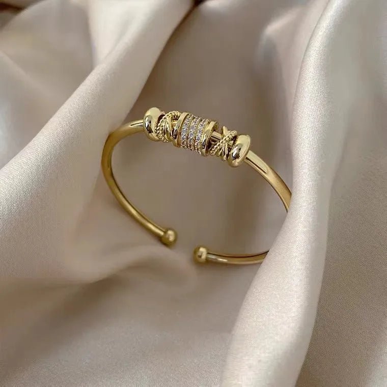 Gold Snake Bracelet with Zircon Stones - Canvas & Charms