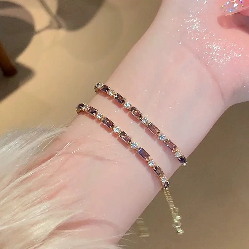 Heart Shape Butterfly Copper Zircon Plating box chain Tennis Chain Bracelets - Canvas & Charms