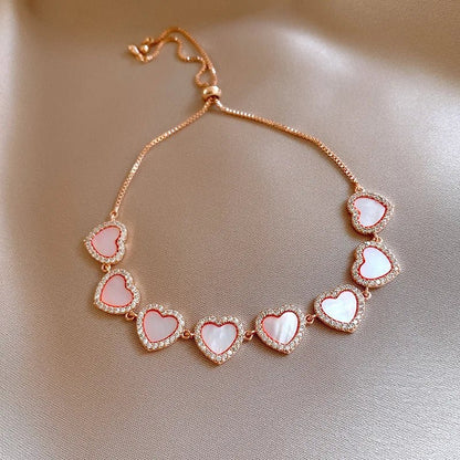 Heart Shape Butterfly Copper Zircon Plating box chain Tennis Chain Bracelets - Canvas & Charms